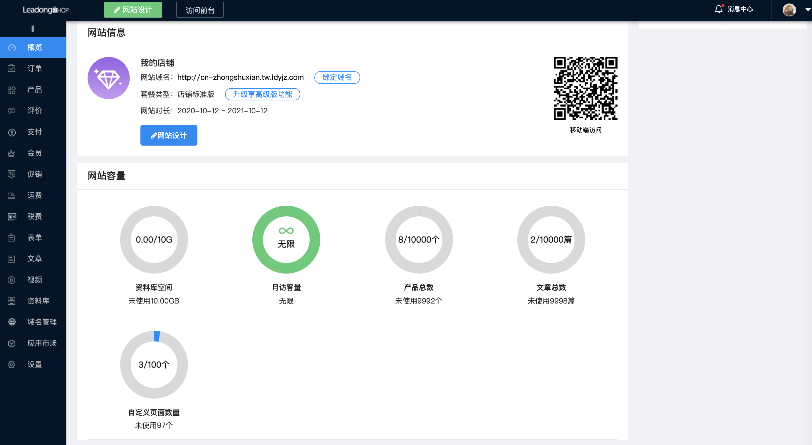 概览-店铺标准版