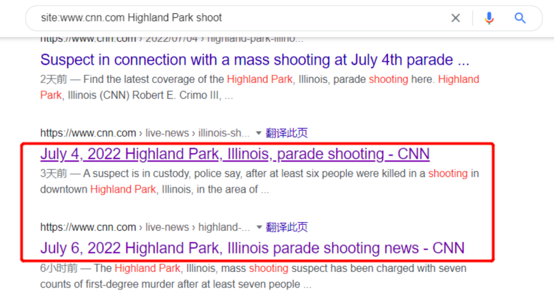 例如，近日美国最火的热点新闻每天都会在Top Stories上轮播